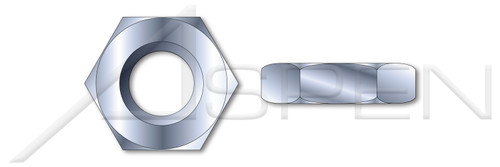 1"-8 Hex Jam Nuts, Thin Type, Zinc Plated Steel