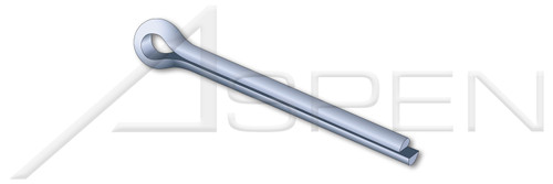 1/2" X 2-1/2" Standard Cotter Pins, Extended Prong, Chisel Point, Steel, Zinc Plated