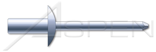 1/8", Grip=0.12"-0.18" Blind Rivets, Steel Body / Steel Pin, Closed End