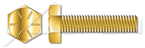 1"-14 X 5" Hex Tap Bolts, Full Thread, Grade 8 Steel, Yellow Zinc