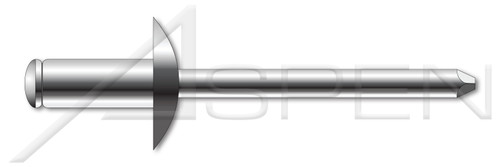 1/8", Grip=0.25"-0.31" Blind Rivets, Stainless Steel Body / Stainless Steel Pin, Dome Head