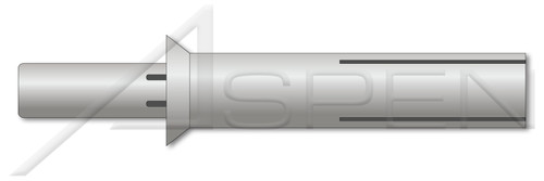 3/16" X 3/16" Drive Pin Rivets, Aluminum Body and Pin, Countersunk Head