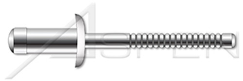 1/4", Grip=0.07"-0.19" Orlock, Stainless Steel Body / Stainless Steel Pin, Dome Head, AISI 304 Stainless Steel (18-8)