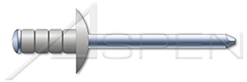 1/8", Grip=0.125"-0.312" Multigrip Rivets, Aluminum Body / Steel Pin, Dome Head, Zinc Plated Pin