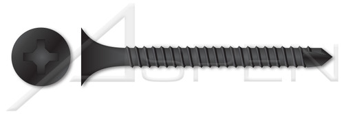 #10 X 6" Drywall Screws, Bugle Phillips Drive, Self-Drilling Point, Fine Thread, Steel, Black Phosphate