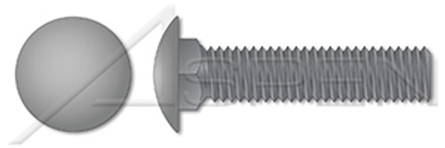 1/2"-13 X 2" Carriage Bolts, Round Head, Square Neck, Full Thread, A307 Steel, Plain