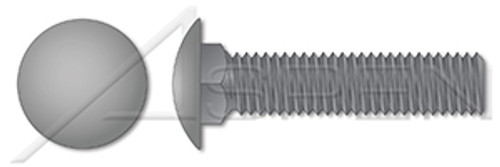 1/2"-13 X 2-1/2" Carriage Bolts, Round Head, Square Neck, Full Thread, A307 Steel, Plain