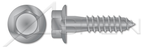 1/4" X 2-1/2" Hex Head Lag Screw Bolts, Indented Hex Flange, Steel, Hot Dip Galvanized