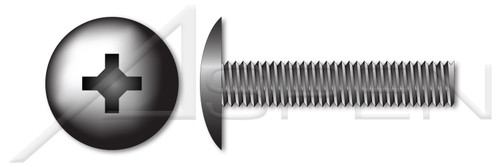 5/16"-18 X 1-1/4" Machine Screws, Truss Phillips Drive, Full Thread, Steel, Black Zinc