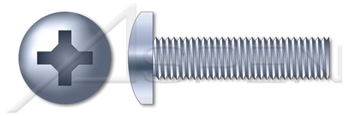 3/8"-16 X 3/4" Machine Screws, Pan Phillips Drive, Full Thread, Steel, Zinc Plated