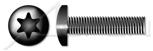 #10-24 X 1-1/2" Pan Head Machine Screws with 6Lobe Torx(r) Drive, Black Oxide Coated Steel