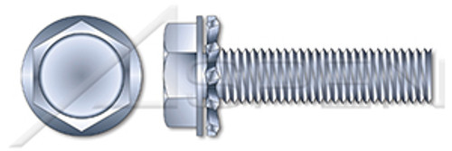 #10-32 X 5/8" SEMS Machine Screws with External Tooth Lock Washer, Hex Washer, Steel, Zinc Plated and Baked