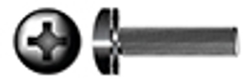 #10-32 X 3/8" SEMS Machine Screws with Internal Tooth Lock Washer, Pan Head with Phillips Drive, Black Oxide Coated Steel