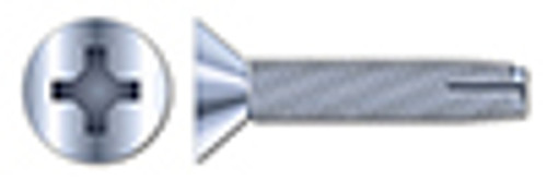 #10-24 X 1-1/2" Type 1 Thread Cutting Screws, Flat Countersunk Head with Phillips Drive, Zinc Plated Steel