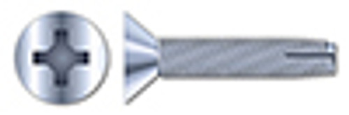 #10-24 X 1-1/4" Type 1 Thread Cutting Screws, Flat Countersunk Head with Phillips Drive, Zinc Plated Steel