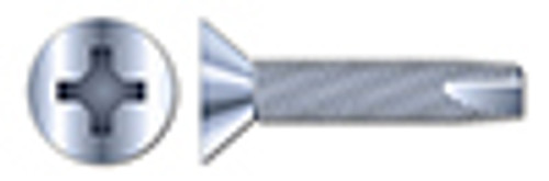 #10-24 X 1" Type 23 Thread Cutting Screws, Flat Countersunk Head with Phillips Drive, Steel, Zinc Plated and Baked