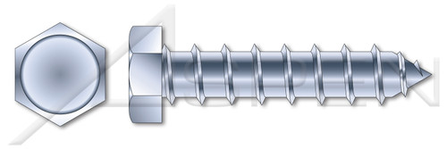 3/8" X 2-1/2" Self-Tapping Sheet Metal Screws, Type "A", Indented Hex Head, Steel, Zinc Plated and Baked