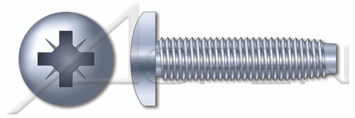 #10-24 X 1/4" Pan Head Trilobe Thread Rolling Screws for Metals with Pozi Drive, Steel, Zinc Plated and Waxed