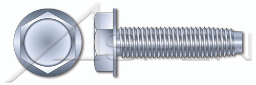 #10-24 X 1-1/2" Hex Indented Washer Head Trilobe Thread Rolling Screws for Metals Drive, Steel, Zinc Plated and Waxed
