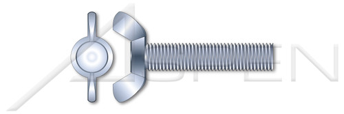 5/16"-18 X 1" Wing Screws, Type "A", Cold Formed, Full Body, Steel, Zinc Plated