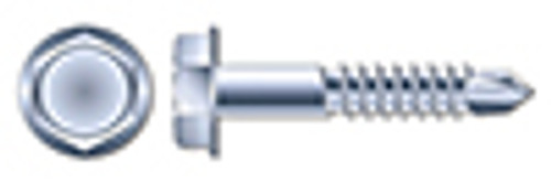 1/4" X 5", ThreadLen=4" Sheet Metal Self Tapping Screws with Drill Point, Indented Hex Washer Head, Partially Threaded, Zinc Plated Steel, #3 Self-Drilling Point 1/4" X 5", ThreadLen=4" Sheet Metal Self Tapping Screws with Drill Point, Indented Hex Washer Head, Partially Threaded, Zinc Plated Steel, #3 Self-Drilling Point