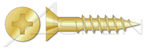 #9 X 3/4" Wood Screws, Flat Phillips Drive, Brass