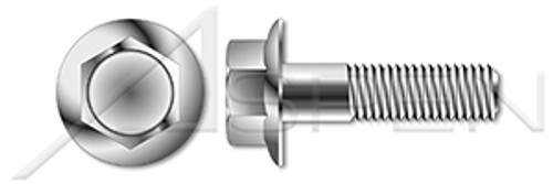 3/8"-16 X 1-1/4" Flange Bolts, Hex Indented Flange Head, AISI 304 Stainless Steel (18-8)