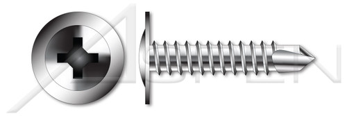 #10 X 3/4" Self-Drilling Screws, Modified Truss Phillips Drive, AISI 304 Stainless Steel (18-8)