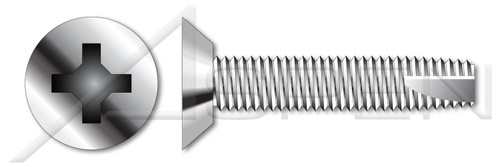 #6-32 X 1" Type 23 Thread Cutting Screws, Flat Undercut Head with Phillips Drive, Stainless Steel