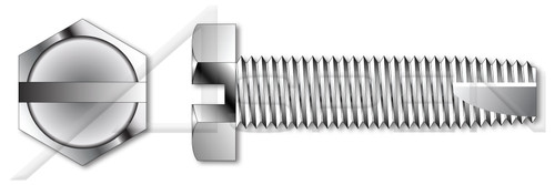 #10-32 X 1/2" Type 23 Thread Cutting Screws, Indented Hex Head with Slotted Drive, Stainless Steel