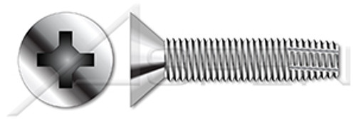 #10-24 X 1-1/2" Type F Thread Cutting Screws, Flat Countersunk Head with Phillips Drive, 18-8 Stainless Steel