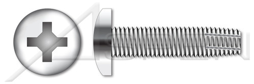 #10-24 X 1-1/4" Type F Thread Cutting Screws, Pan Head with Phillips Drive, 410 Stainless Steel