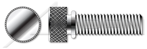 1/4"-20 X 3/4" Thumb Screws, Knurled Head with Shoulder, Stainless Steel