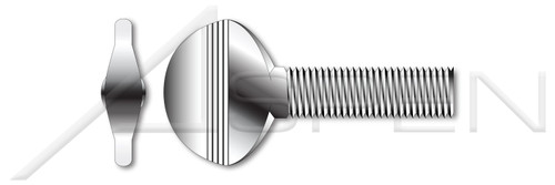 #10-24 X 1-1/2" Thumb Screws, Spade Head, No Shoulder Type B, AISI 304 Stainless Steel (18-8)
