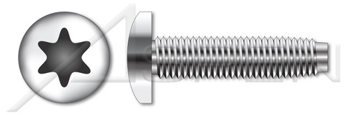1/4"-20 X 1/2" Pan Head Trilobe Thread Rolling Screws for Metals with 6Lobe Torx(r) Drive, 18-8 Stainless Steel, Passivated and Waxed