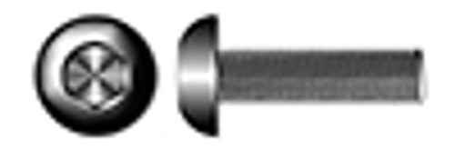 #10-24 X 1/2" Button Head Hex Socket Cap Screws, Full Thread, 18-8 Stainless Steel, Black Oxide