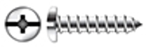 #12 X 1" Self-Tapping Sheet Metal Screws, Type "A", Pan Head Phillips/Slot Combo Drive, AISI 304 Stainless Steel (18-8)