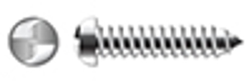 #10 X 1-1/4" Self-Tapping Sheet Metal Screws, Round Head Tamper-Resistant One-Way Slotted Drive, Type "AB", AISI 304 Stainless Steel (18-8)