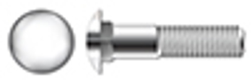 7/16"-14 X 1-1/2" Carriage Bolts, Round Head, Square Neck, AISI 304 Stainless Steel (18-8)