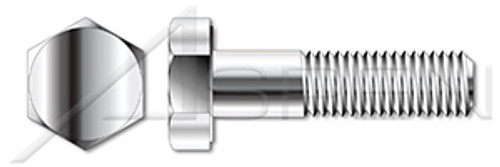 1"-8 X 2-1/2" Hex Head Cap Screws Bolts, AISI 316 Stainless Steel, ASTM F593