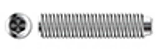 #10-24 X 5/16" Hex Socket Set Screws, Knurled Cup Point, Full Thread, AISI 304 Stainless Steel (18-8)