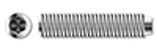 #10-24 X 5/16" Hex Socket Set Screws, Oval Point, Full Thread, AISI 304 Stainless Steel (18-8)