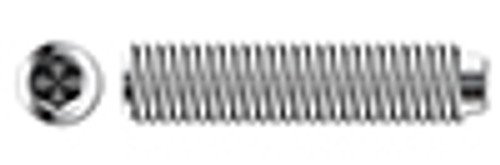 #10-32 X 1" Hex Socket Set Screws, Oval Point, Full Thread, AISI 304 Stainless Steel (18-8)