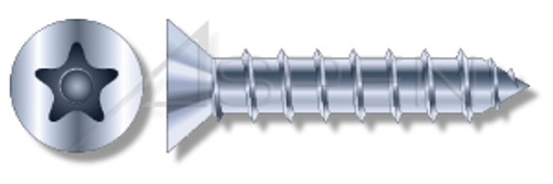 1/4" X 1-3/4" Masonry Screws, Flat Countersunk Head Tamper-Resistant 5-Lobe "Plus" Pin Drive, Steel, Zinc Plated