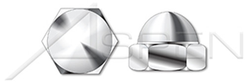 1/4"-20 Acorn Cap Dome Nuts, Closed End, AISI 316 Stainless Steel