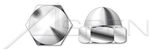 1/2"-13 Acorn Cap Dome Nuts, Closed End, AISI 304 Stainless Steel (18-8)