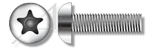 #10-24 X 1-1/4" Button Head Security Machine Screws with Tamper-Resistant Torx Plus(r) Pin Drive, Stainless Steel 18-8