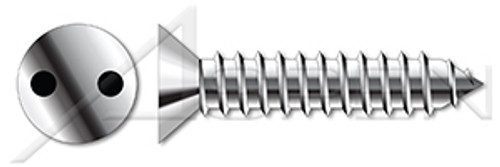 #14 X 3/4" Self-Tapping Sheet Metal Security Screws, Flat Countersunk Head Tamper Resistant Drilled Spanner Drive, AISI 304 Stainless Steel (18-8), Includes Driver Bit