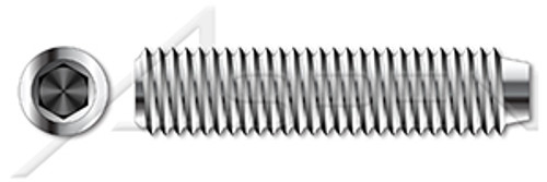 M16-2.0 X 30mm DIN 913 / ISO 4026, Metric, Hex Socket Set Screws, Flat Point, A2 Stainless Steel