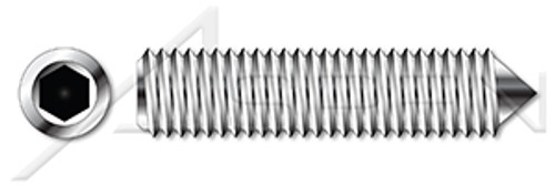 M12-1.75 X 25mm DIN 914 / ISO 4027, Metric, Hex Socket Set Screws, Cone Point, A4 Stainless Steel